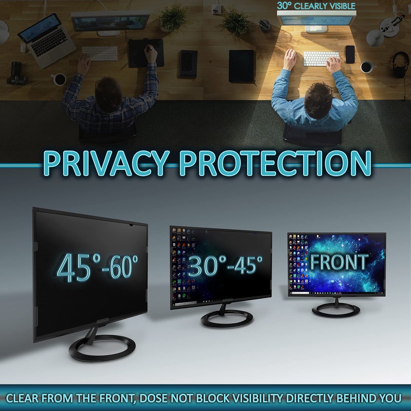 EZ-Pro Screen Protector Premium Privacy Screen Filter for 24 Inches Desktop Computer Widescreen Monitor with Aspect Ratio 16:09. Anti Glare and Anti Blue Light Protection - Image 2